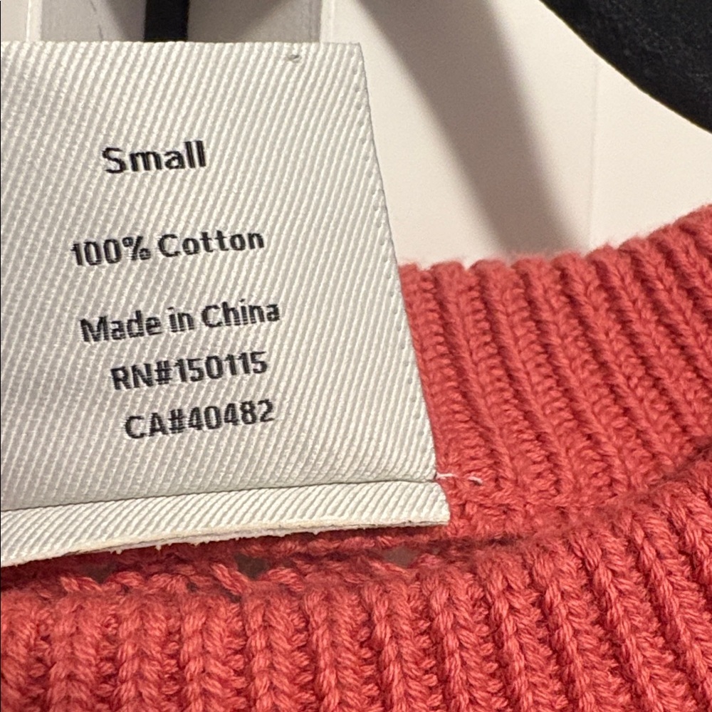 EUC [Varley] Ribbed Long-Sleeved Coral Pink Knit Crewneck Sweater Women’s Small - Picture 12 of 12